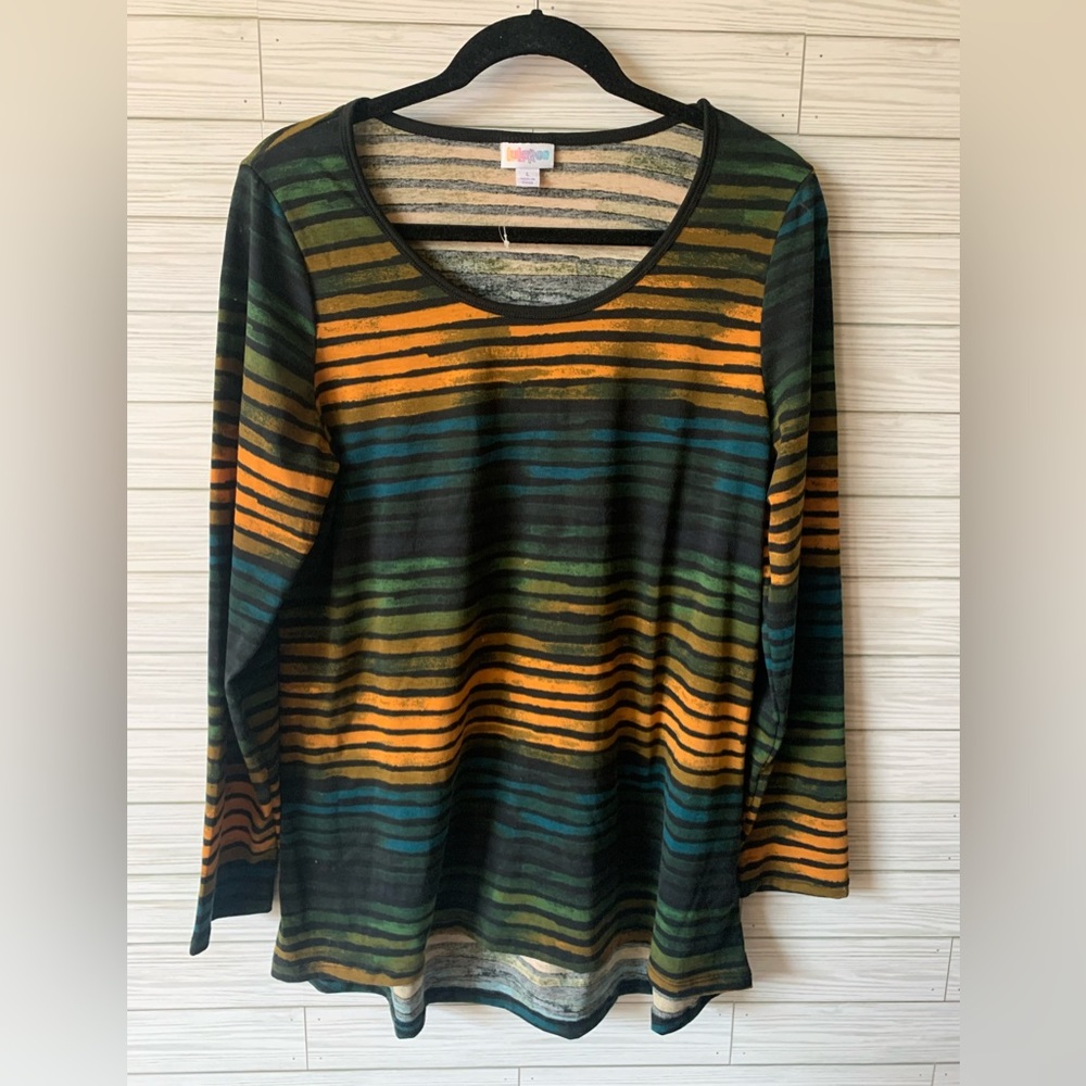 LulaRoe long sleeve striped shirt blouse